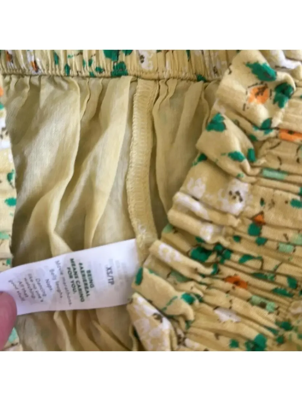 Aerie Floral Pleated Ruffle Mini Skirt size xs